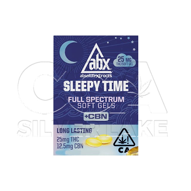 Photograph of product: Soft Gels Sleepy Time Solventless 25mg 10 qt - 25mg capsule/ 10 qty