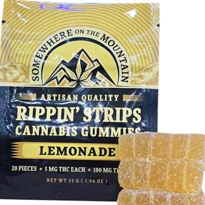 Photograph of product: Lemonade Rippin' Strips | 100mg Gummies - 