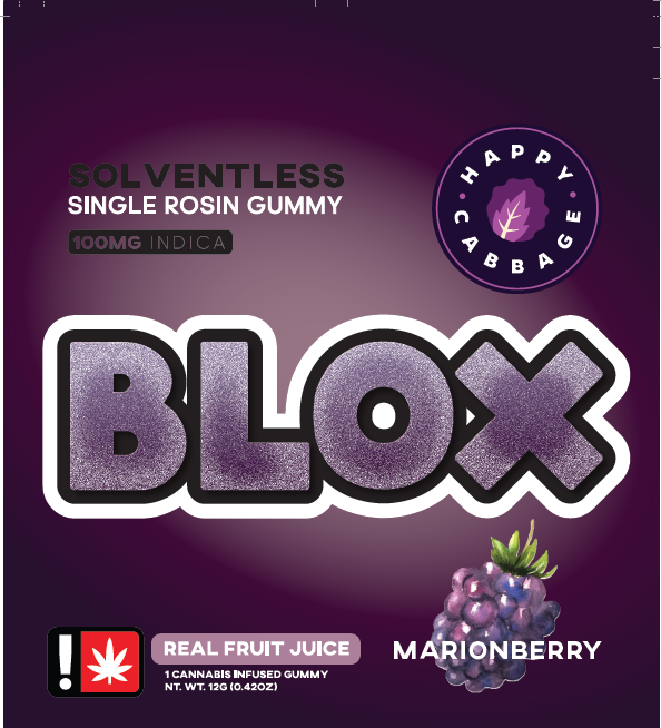 Photograph of product: Happy Cabbage | BLOX Gummy | Marionberry