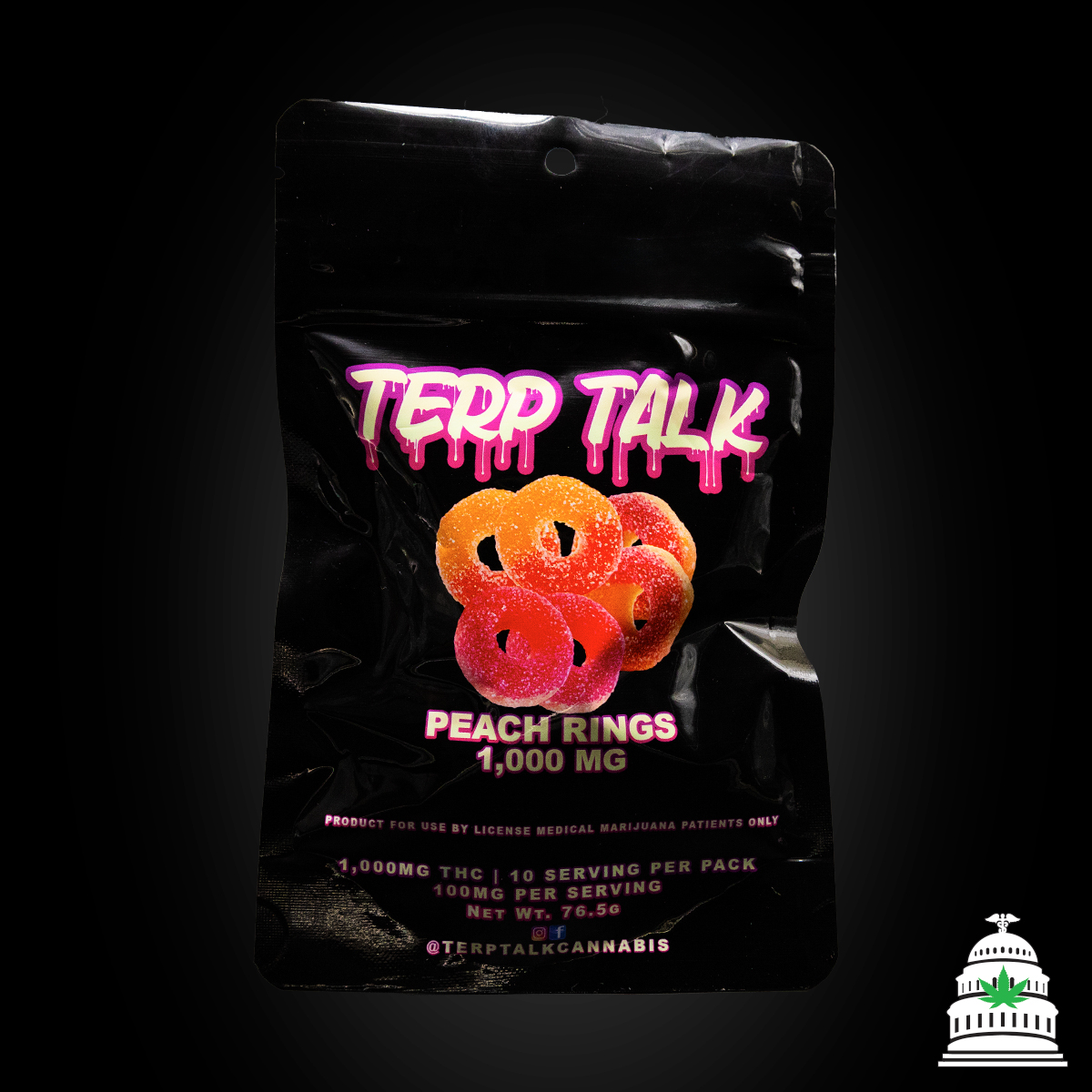 Photograph of product: Peach Rings - Terp Talk Gummies