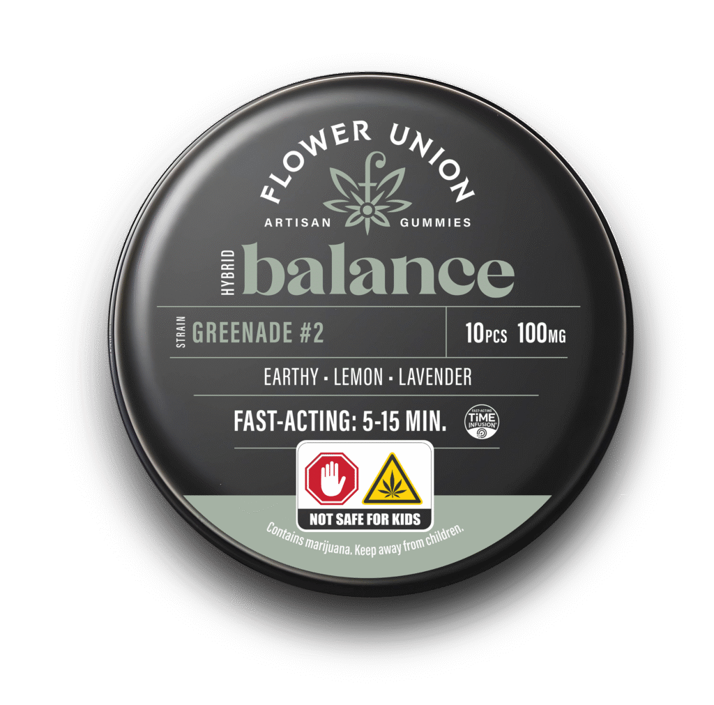 Photograph of product: Flower Union Balance (Greenade#2) Artisan Gummies - 100mg