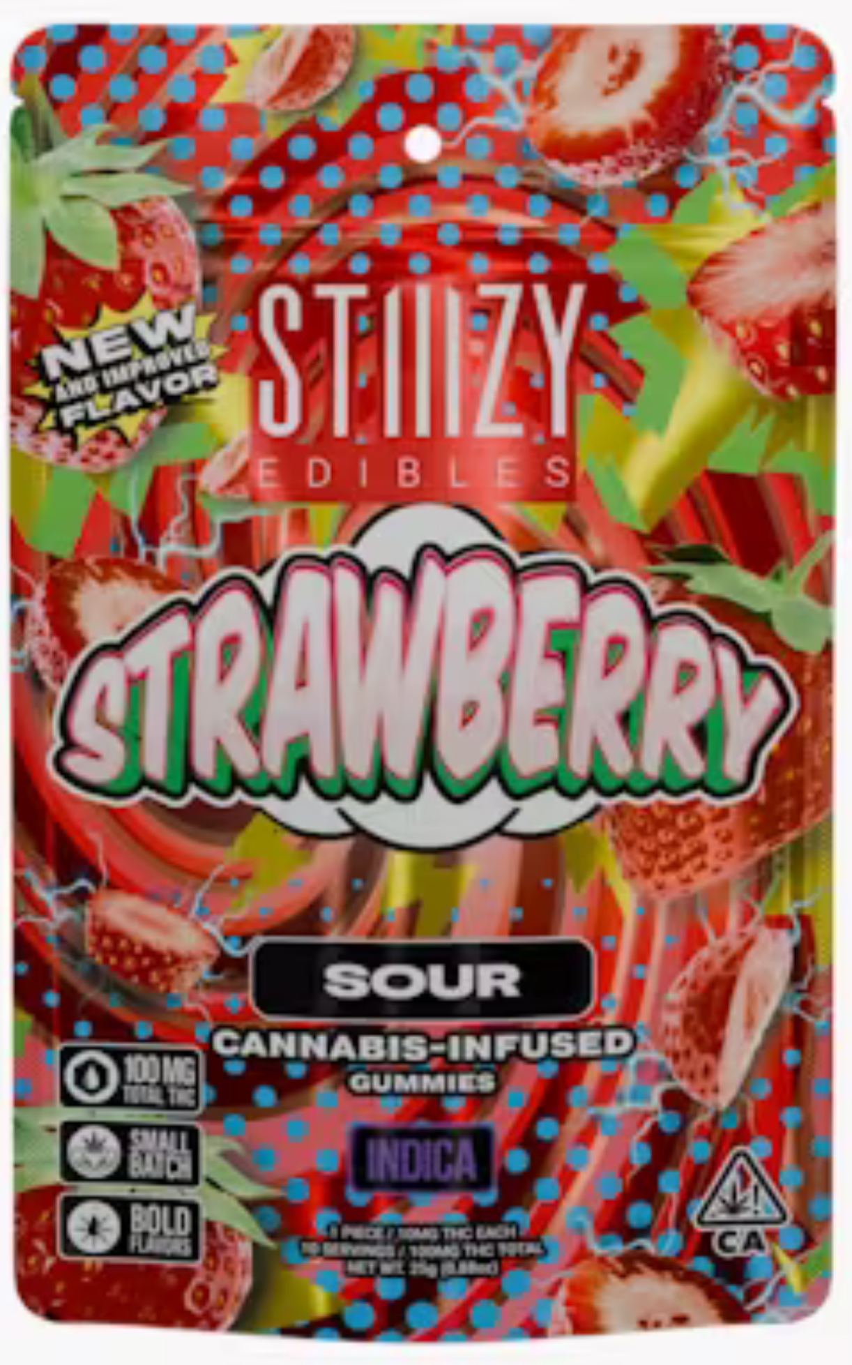 Photograph of product: SOUR STRAWBERRY GUMMIES 10PK | 100MG