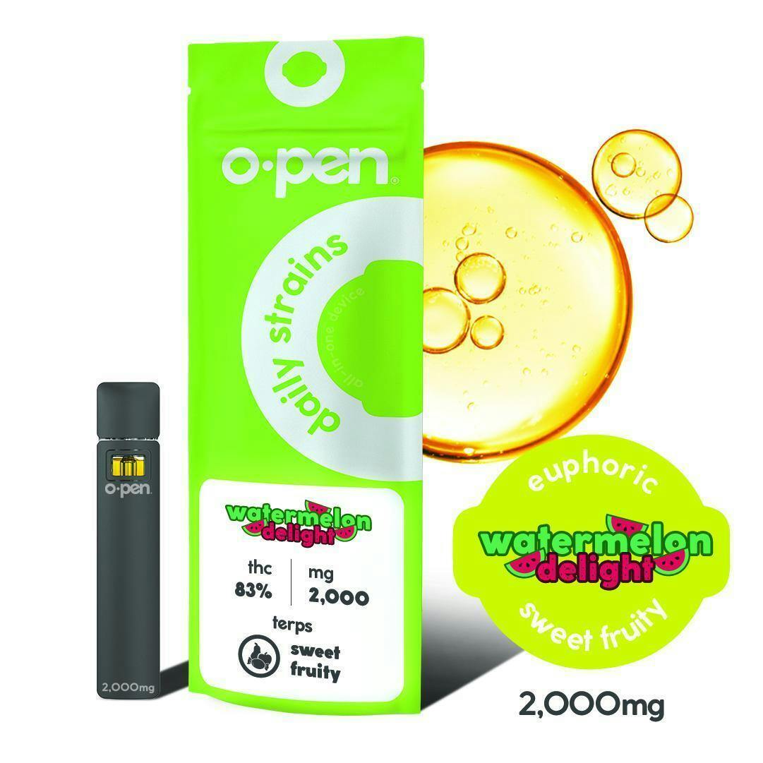 Photograph of product: O.pen Watermelon Delight Euphoric Disposable Cartridge 2g