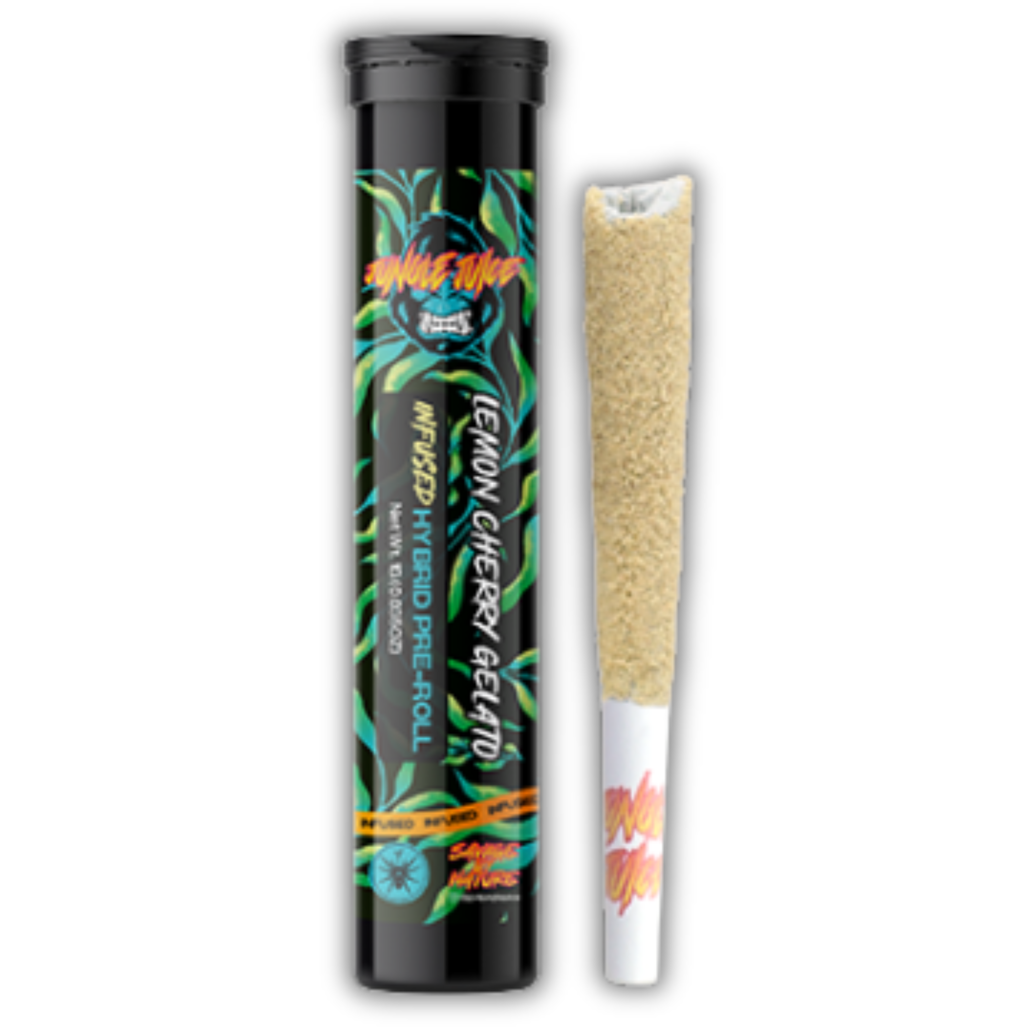Photograph of product: Jungle Juice | Infused Pre-Roll | Tarantula | Lemon Cherry Gelato | 1g