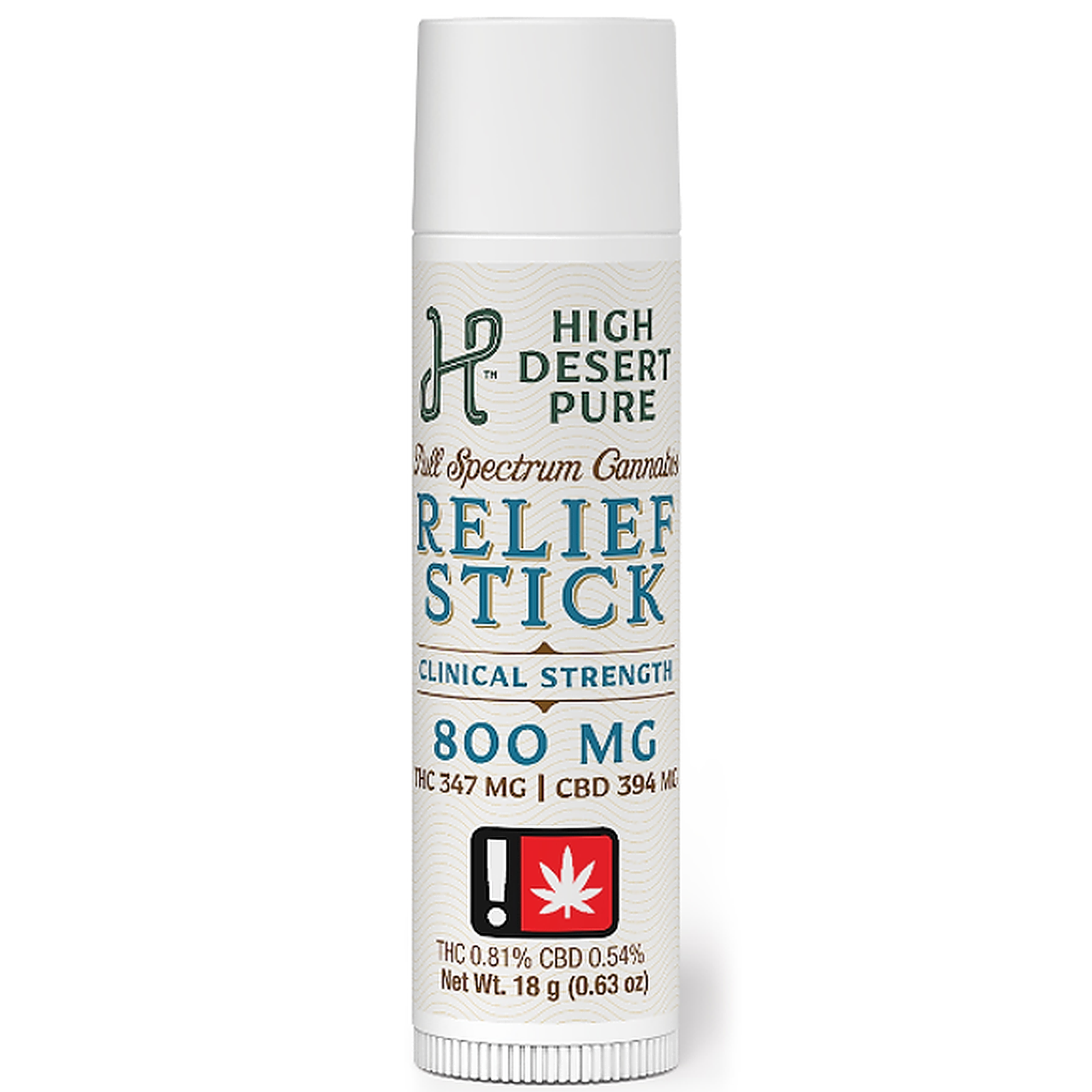 Photograph of product: (CLINICAL STRENGTH) Relief Stick 431.9mg TH-oui/442mg CBD (Net.Wt.0.6floz/17g)