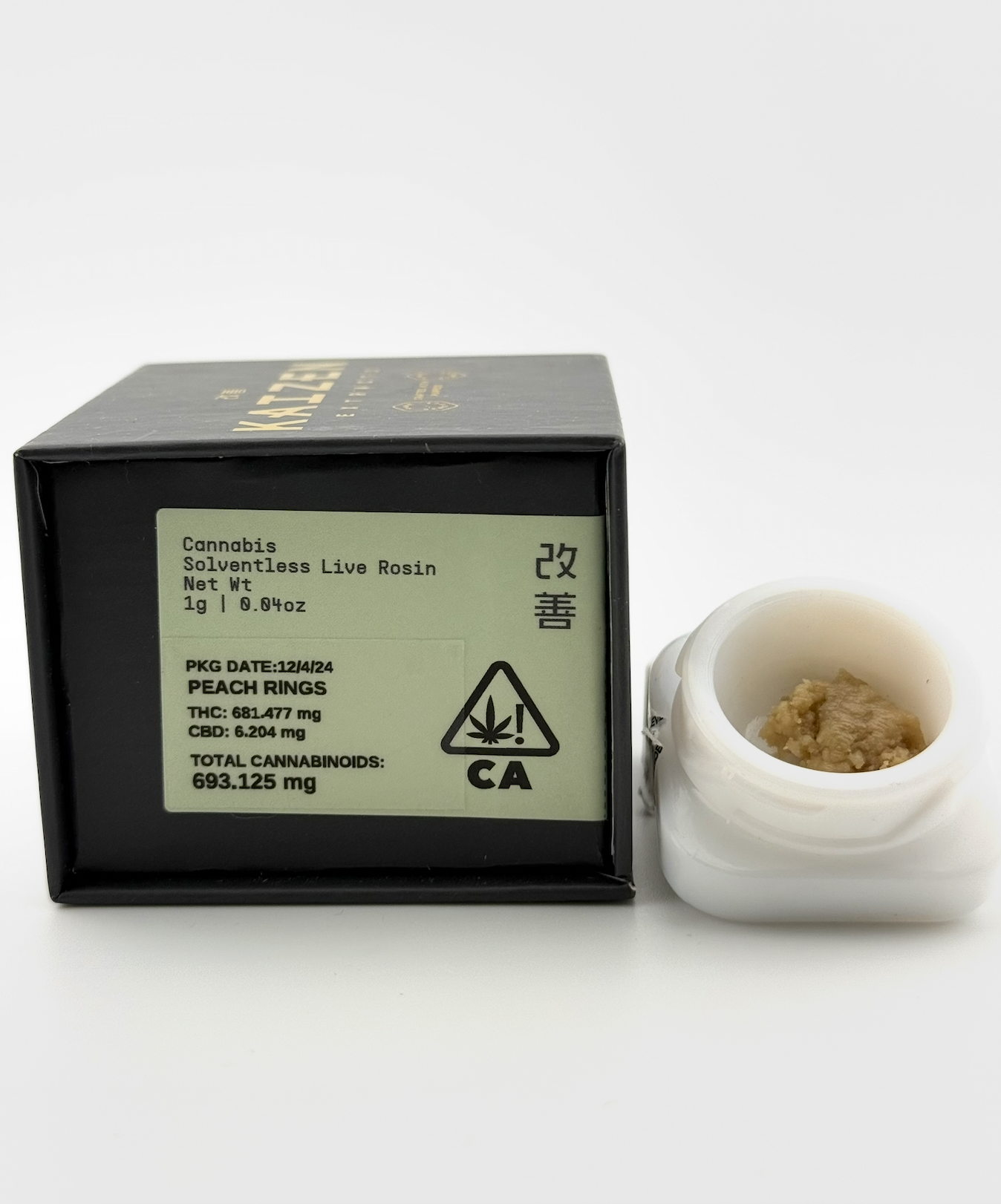 Photograph of product: Peach Rings (I) Cold Cure Live ROSIN 1g - Kaizen Extracts