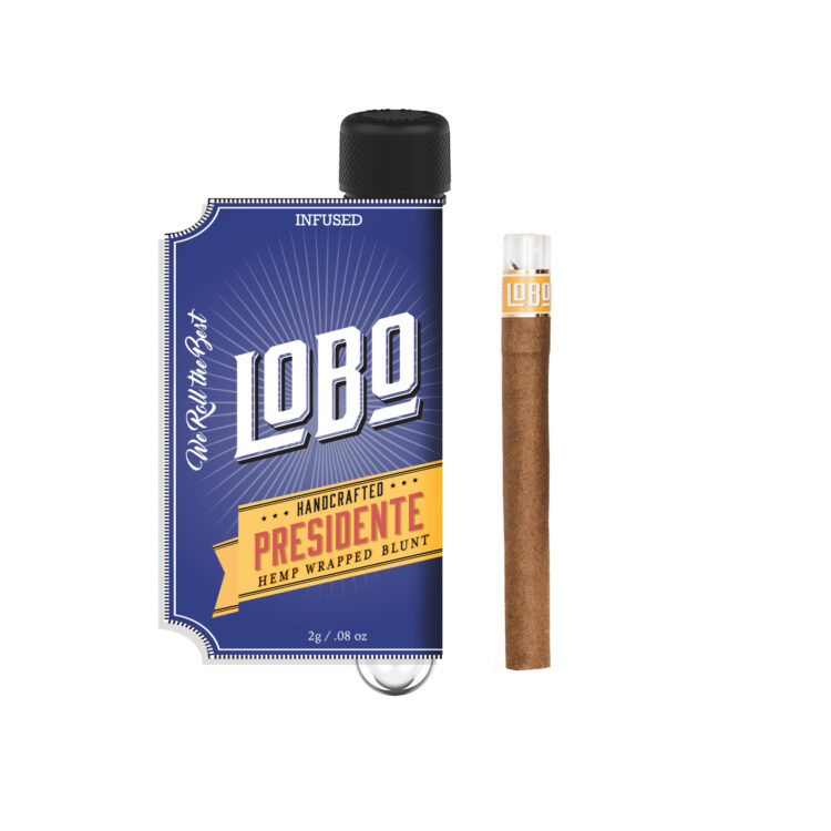 Photograph of product: Sherbadelic Presidente 2g Rosin Infused Glass Tip Blunt | Lobo |