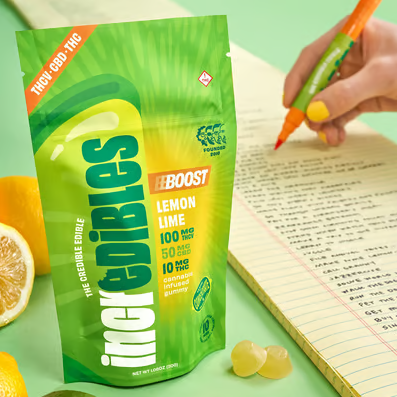Photograph of product: INCREDIBLES LEMON LIME BOOST 10:5:1 TH-ouiV:CBD:TH-oui 10PK GUMMIES 10MG