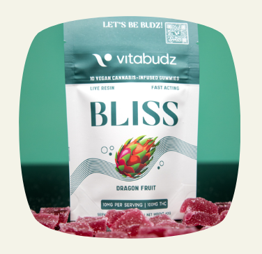 Photograph of Product: VitaBudz | Dragon Fruit Bliss | Gummies | 10mg