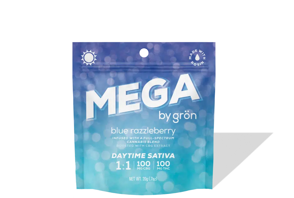 Photograph of product: Gron - 1:1 CBG/TH-oui Blue Razzleberry MEGA