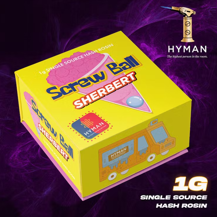 Photograph of product: Hyman - au chocolat Rosin 1g - Screwball Sherbert