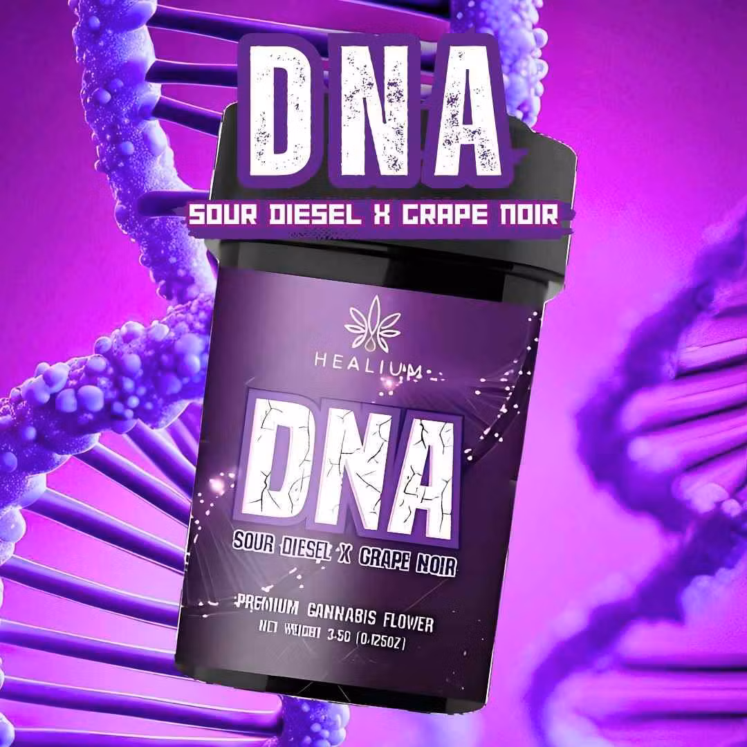 Photograph of product: Healium DNA Indoor Premium Flower - Sour Diesel x Grape Noir (Hybrid) - 3.5g