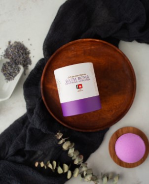 Photograph of product: Lavender Medicated Bath Bomb | 5.6oz