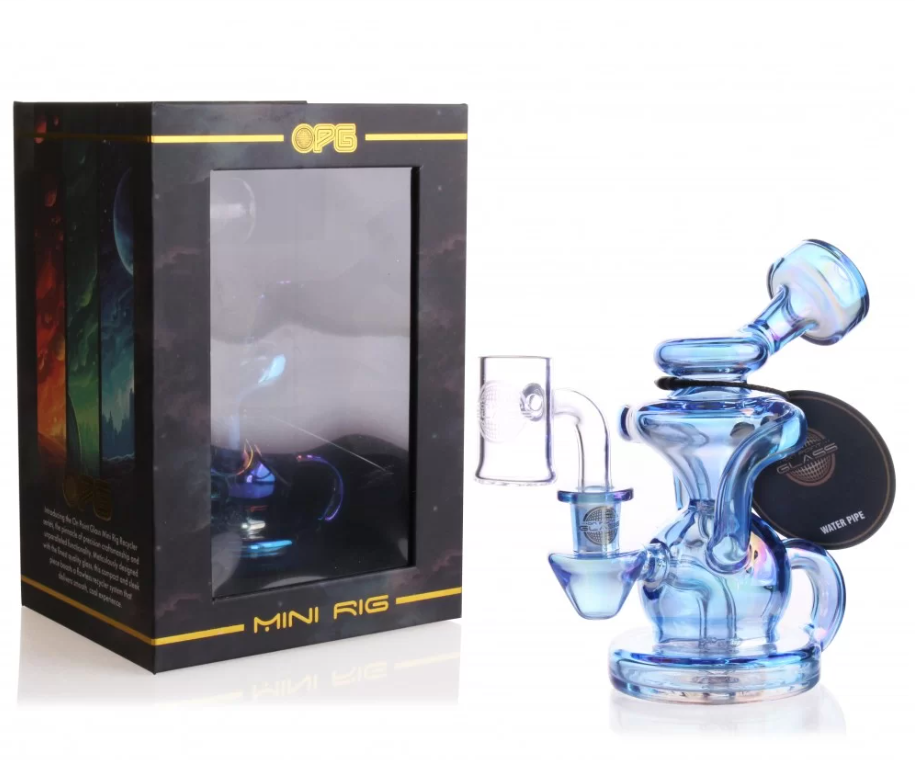 Photograph of product: Dab Rig - 5" Mini Recycler On Point Glass - Electric Blue