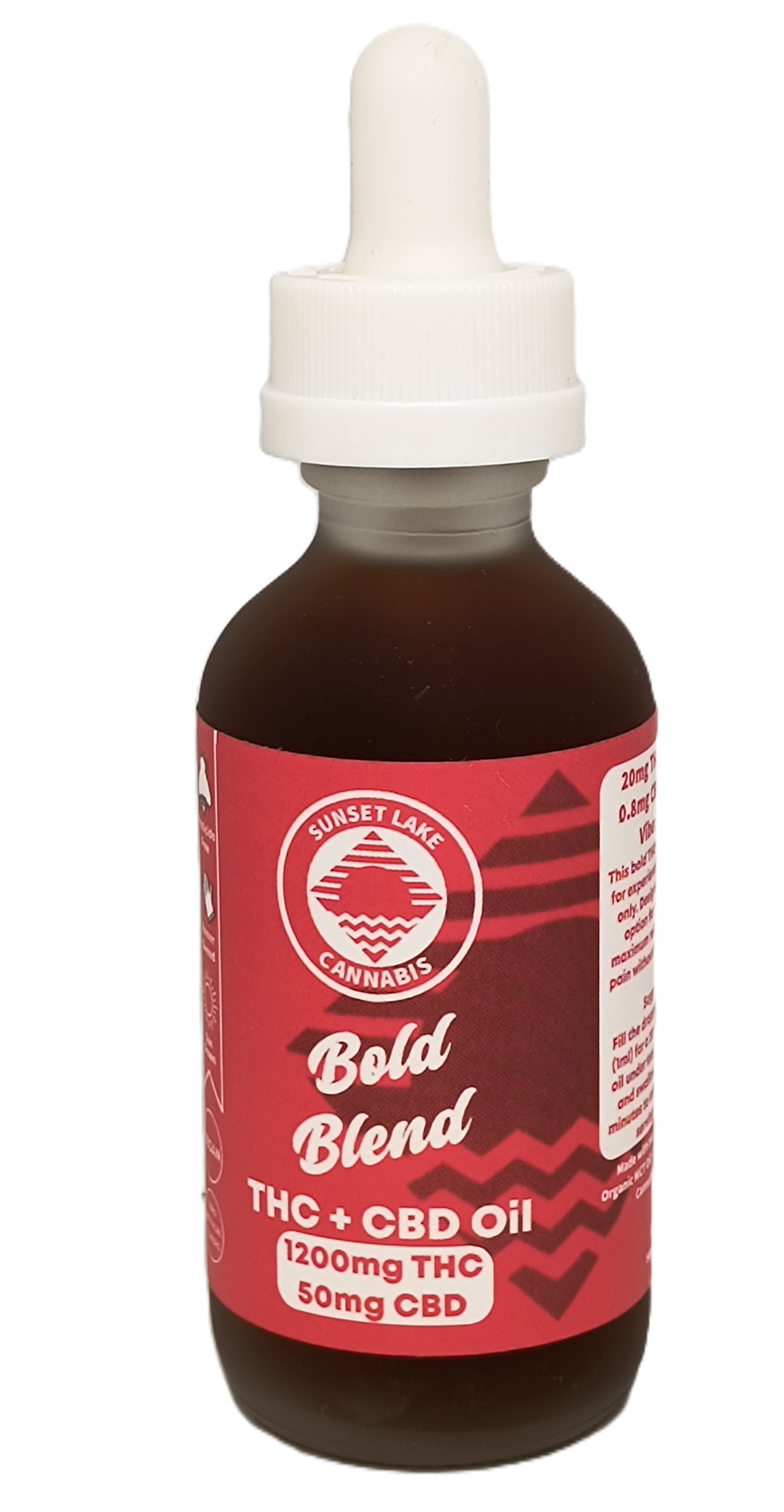 Photograph of product: Bold Blend Tincture | 1200mg TH-oui + 50mg CBD | Sunset Lake