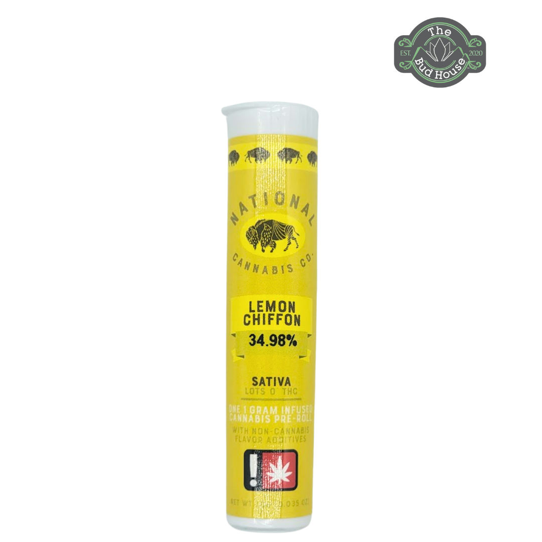 Photograph of product: National Oui'd Co. Single LEMON CHIFFON 1g Infused Pre-Roll