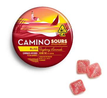 Photograph of product: Camino Raspberry Lemonade Gummies 100mg (10 x 10mg)