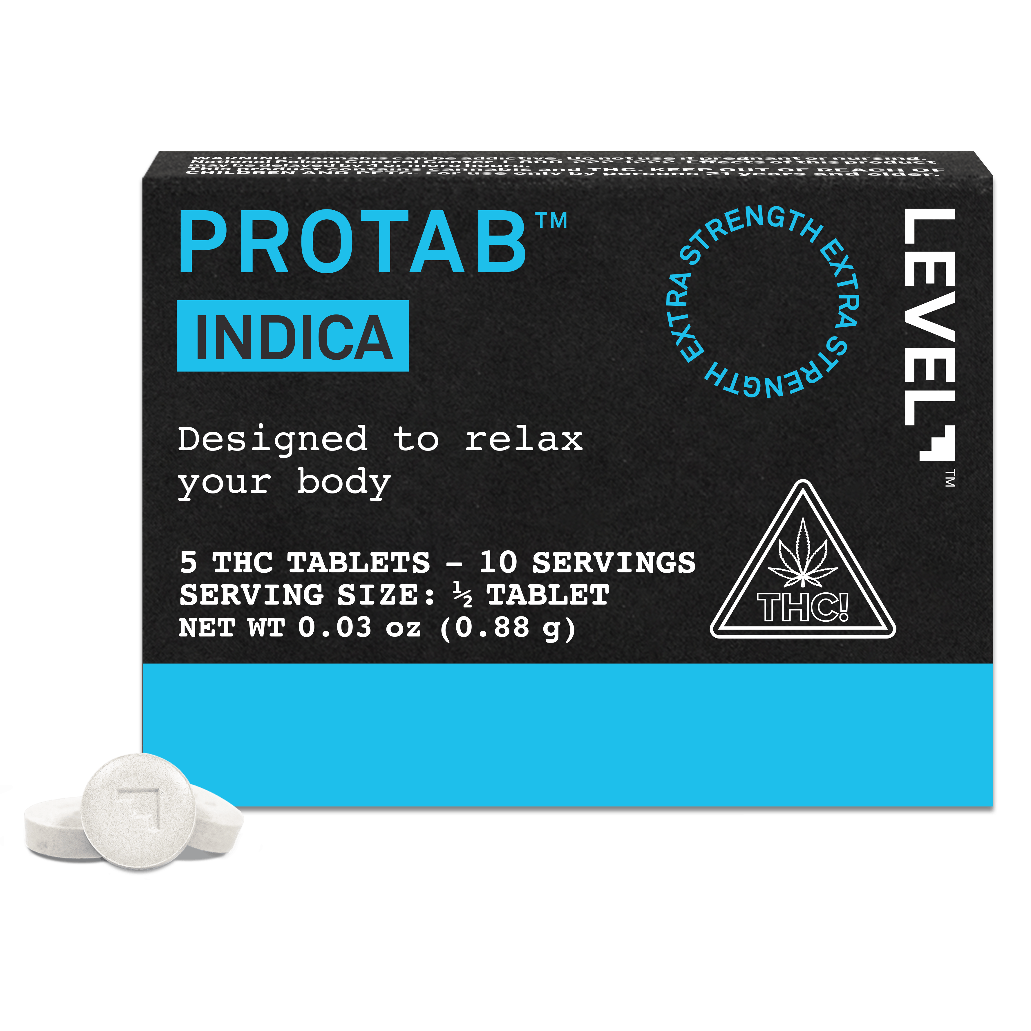 Photograph of Product: Level | Protab | Indica | 100mg