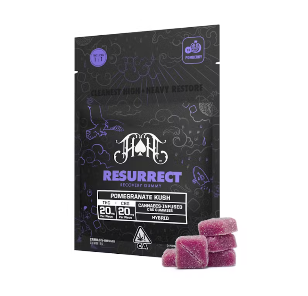 Photograph of product: RESSURECT RECOVERY POMEGRANATE KUSH TH-oui/CBG