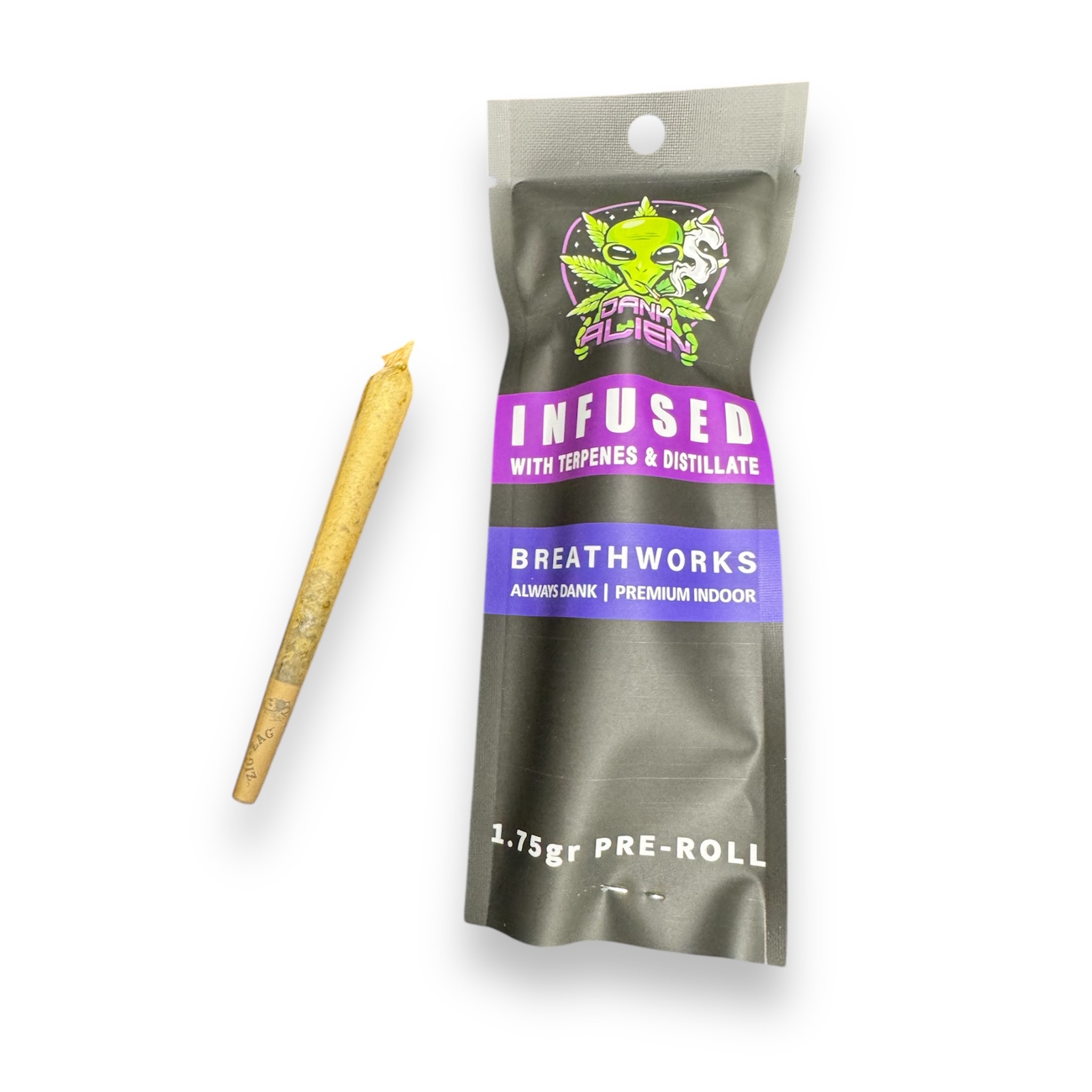 Photograph of product: Breathworks x Zkittlez Pre-Roll (Dank Alien)