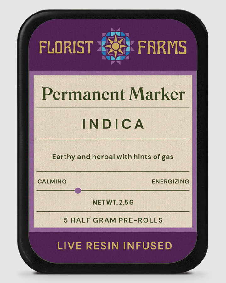 Photograph of product: Permanent Marker | 0.5g 5pk Infused Prerolls