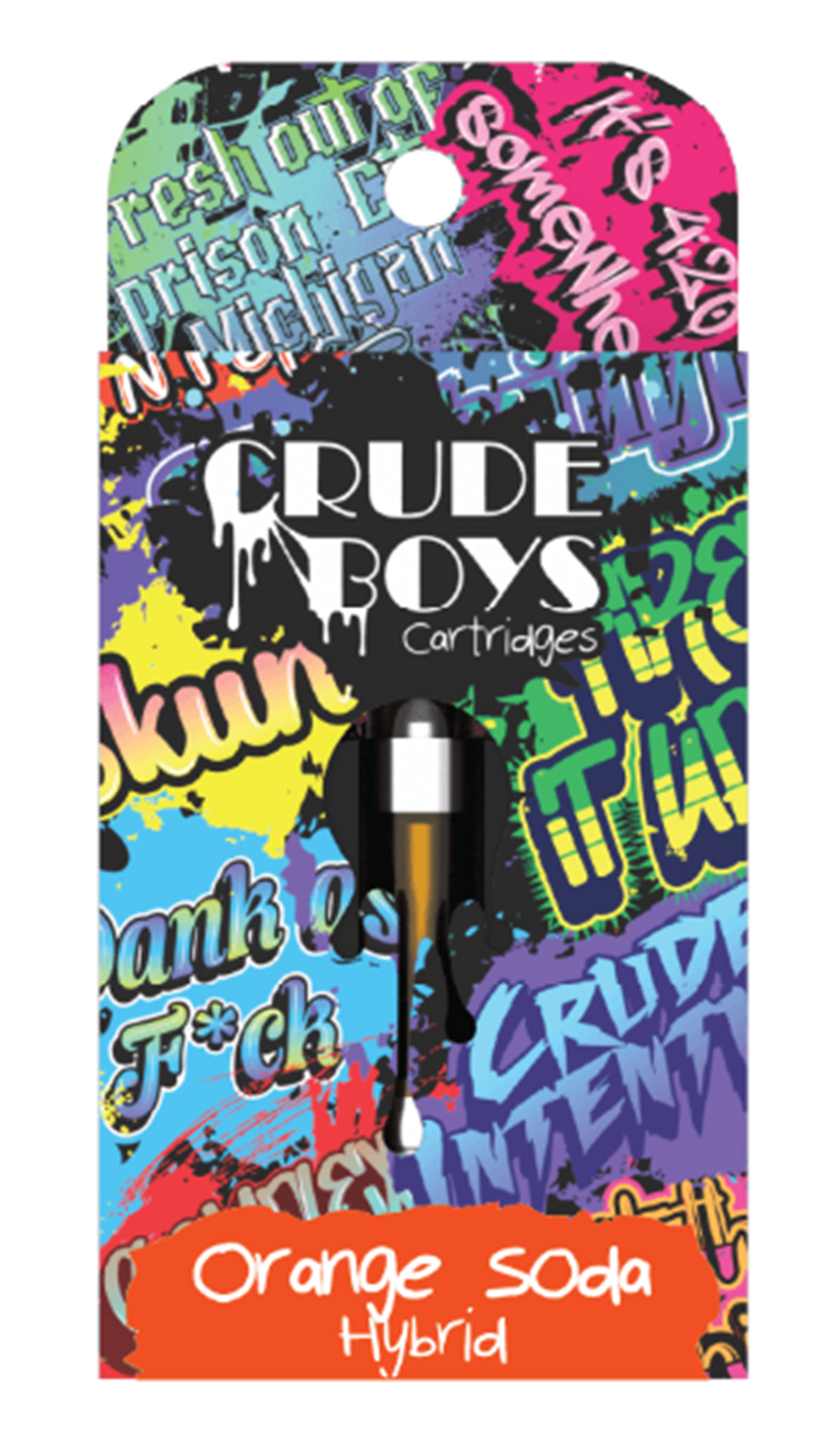 Photograph of product: CRUDE BOYS | ORANGE SODA | HYBRID | 510 CARTRIDGE | 1G