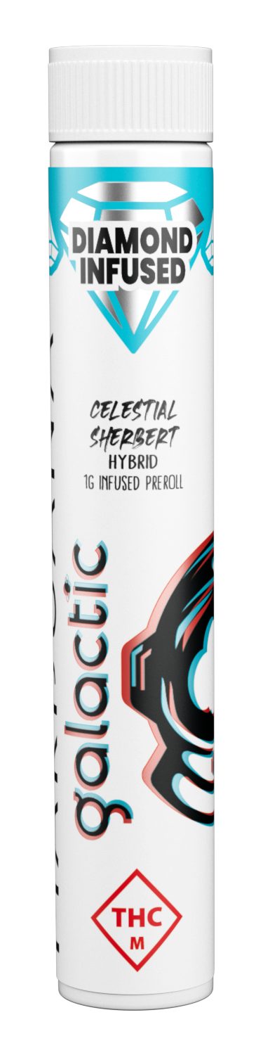 Photograph of product: Celestial Sherbert - Diamond Infused Pre-roll - 1g