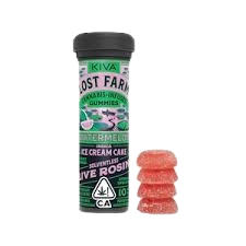 Photograph of product: Kiva Confections | Lost Farm - Watermelon Ice Cream Rosin Gummies | 100mg
