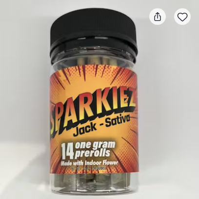 Photograph of product: Sparkiez - Jack Prerolls - 14pk