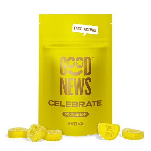 Photograph of product: Fast-Acting Lemon Sour Gummies 100mg (10mg ea | 10-Pack)