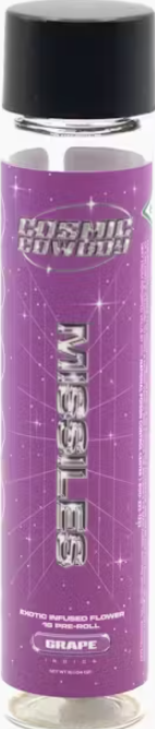 Photograph of product: COSMIC COWBOY | MISSILES INFUSED PRE-ROLL | GRAPE