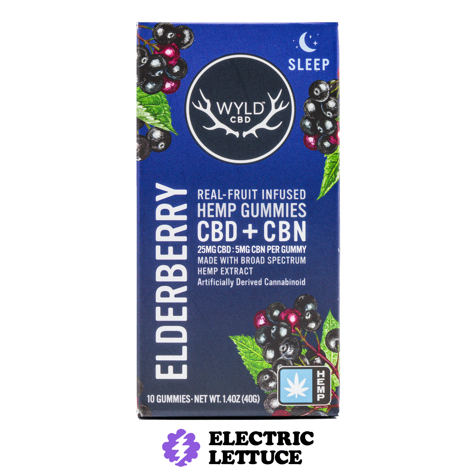 Photograph of product: Wyld HEMP Elderberry 5:1 CBN 10pk