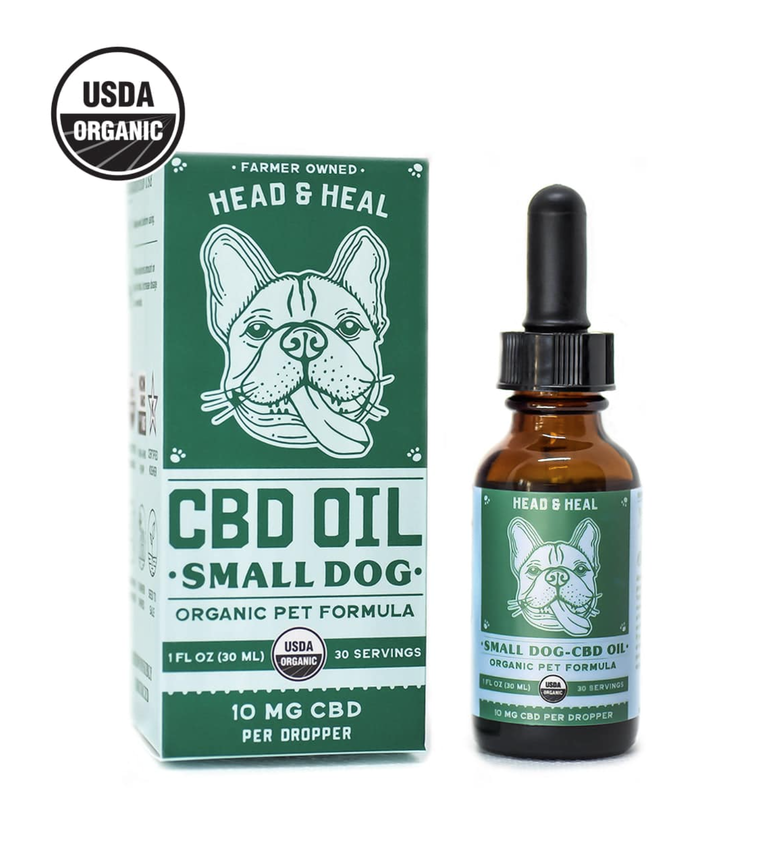 Photograph of product: Head & Heal | Small Dog CBD Tincture (pet) | Unflavored | 300mg CBD