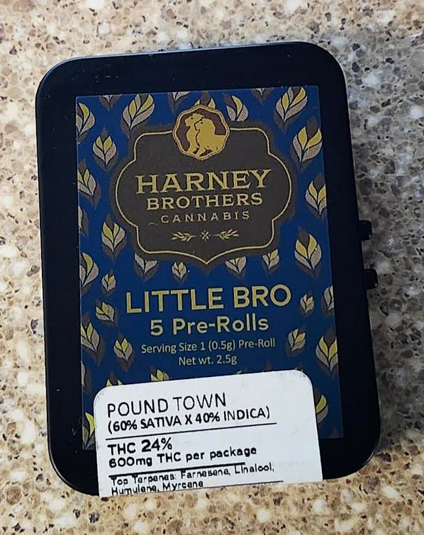 Photograph of product: HB Pound Town Pre Roll 5 Pack