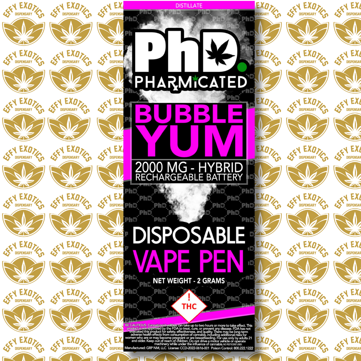 Photograph of product: PhD Disposable - Bubble Yum (Hybrid)