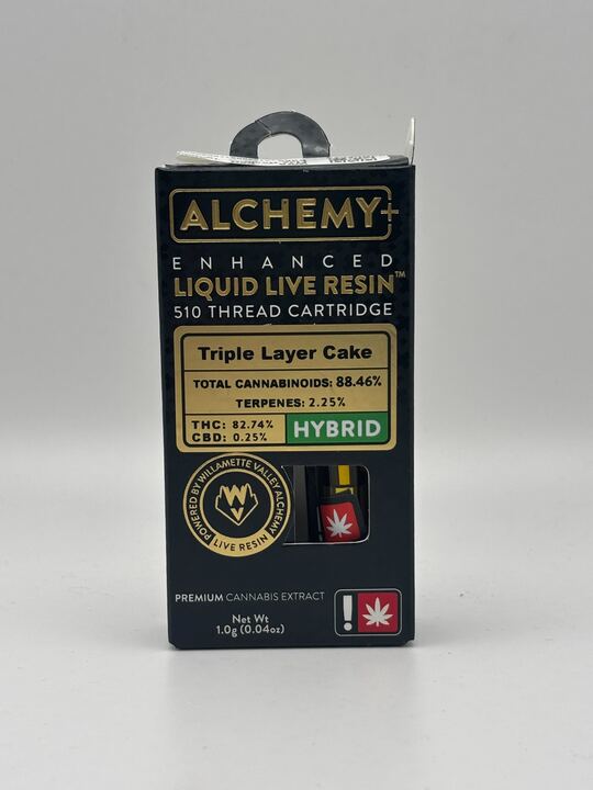 Photograph of product: Live Resin + Distillate | 510 Thread | Triple Layer Cake | 1g