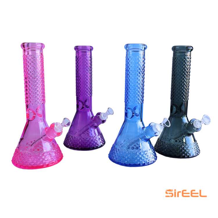 Photograph of product: Bong - 12.5" SirEEL Deco Diamond Vintage Glassware - Assorted Colors