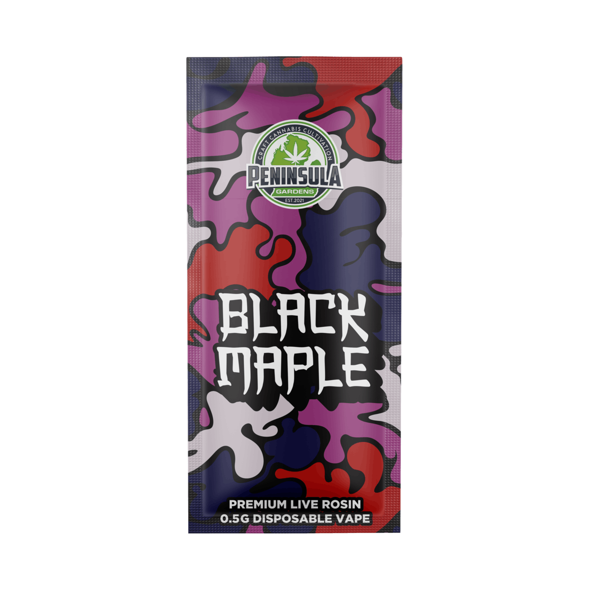 Photograph of product: Peninsula Gardens- Black Maple Live Rosin Disposable