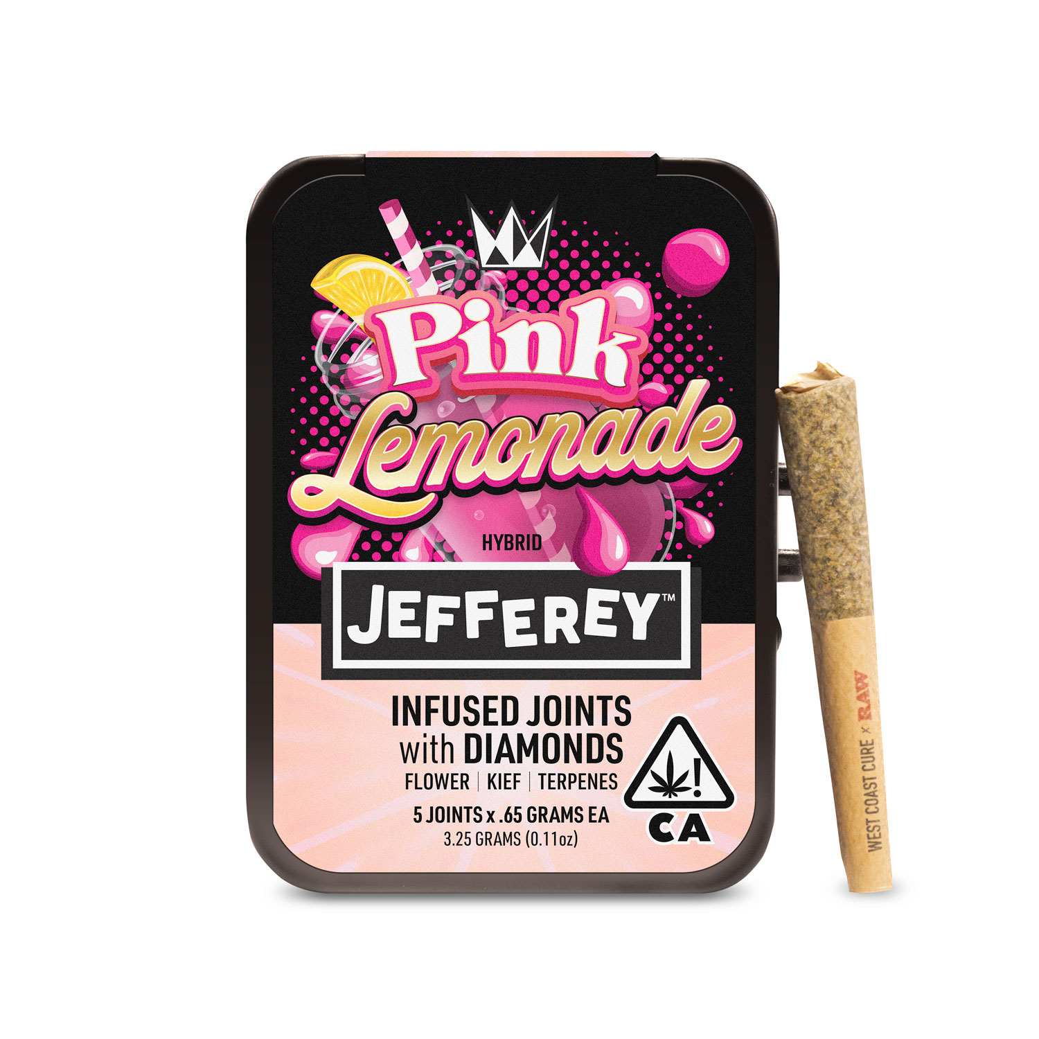 Photograph of product: INFUSED PREROLL - 5 PACK - (JEFFEREY) - 3.25G - Oui'd - PINK LEMONADE