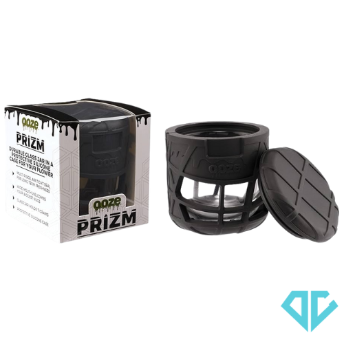 Photograph of product: OOZE Prizm Silicone Wrapped Glass Storage Black