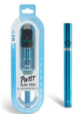 Photograph of product: Ooze Slim Twist Pro Dual Quartz Atomizer | Sapphire Blue