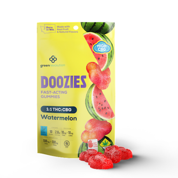 Photograph of product: Green Revolution - Doozies - CBG Watermelon Elevate 1:1 10pk