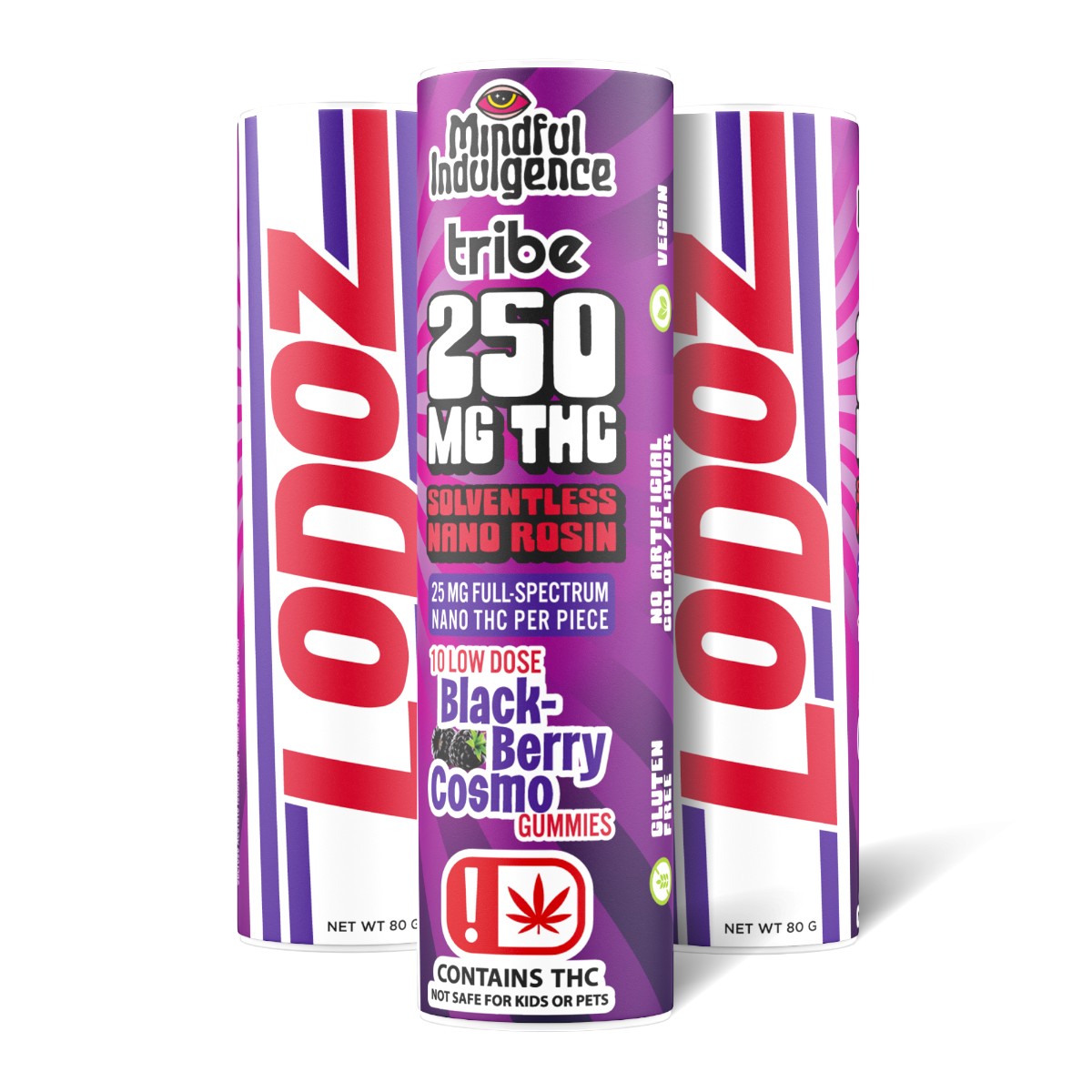 Photograph of product: Blackberry Cosmopolitan - 250mg Mindful Indulgence LoDoz Nano Rosin Gummies