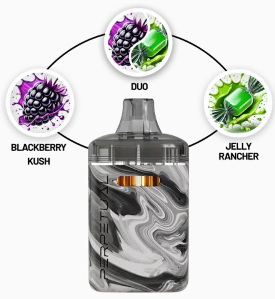 Photograph of product: Jelly Rancher & Blackberry Kush 2g Disposable Vape