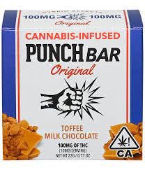 Photograph of product: Toffee Milk Chocolate Punch Bar (100mg) - 
