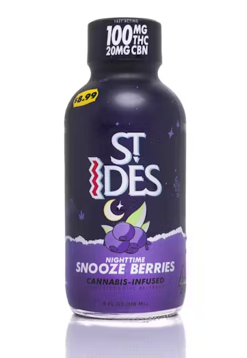 Photograph of product: Snooze Berries | 4 OZ SHOT 100MG TH-oui 2:1 CBN | St. Ides