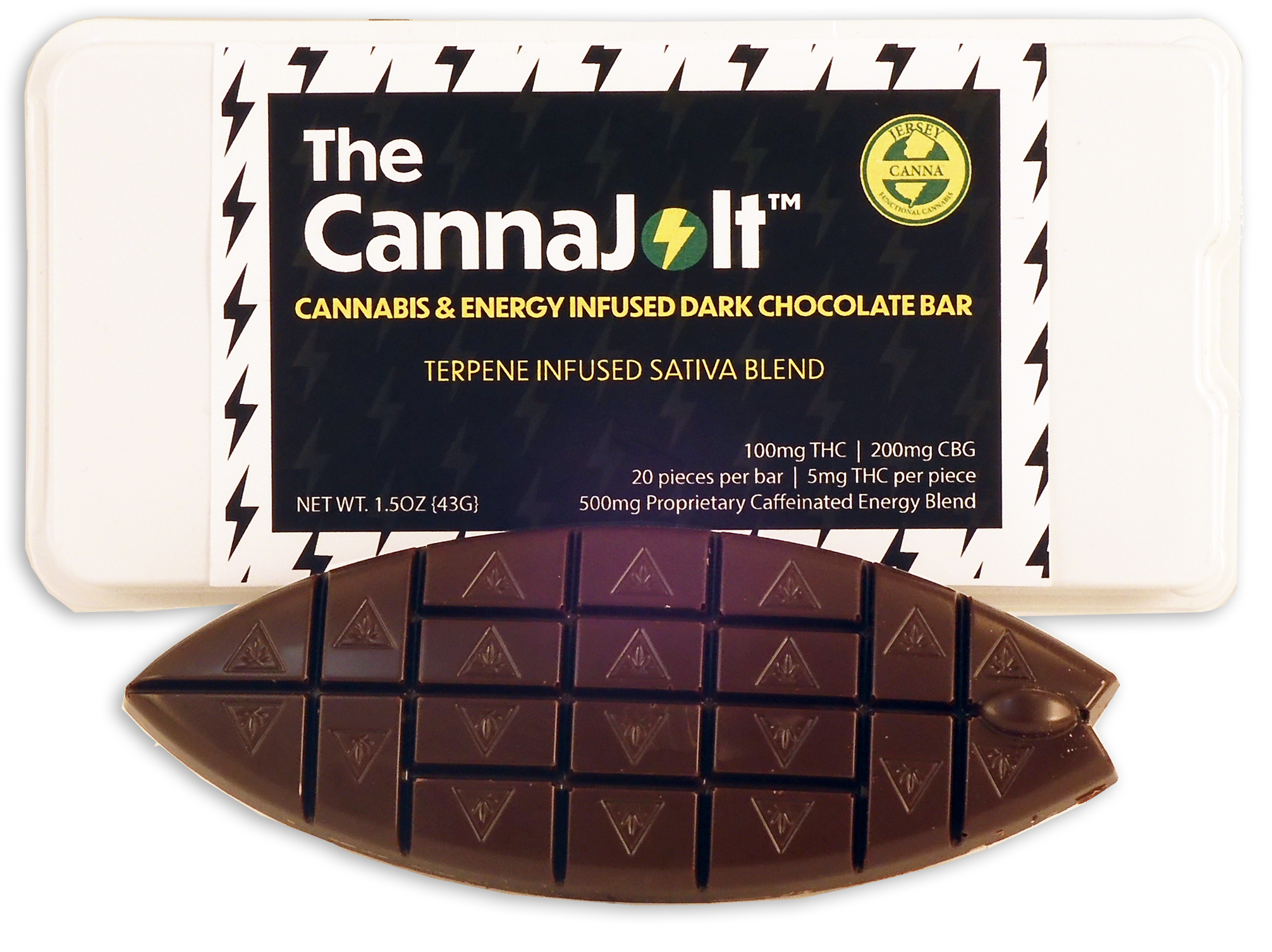 Photograph of product: CannaJolt Energy Bar Dark Chocolate