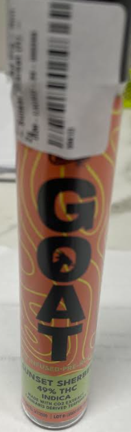 Photograph of product: GOAT - Infused Pre-Roll - Sunset Sherbet (I)