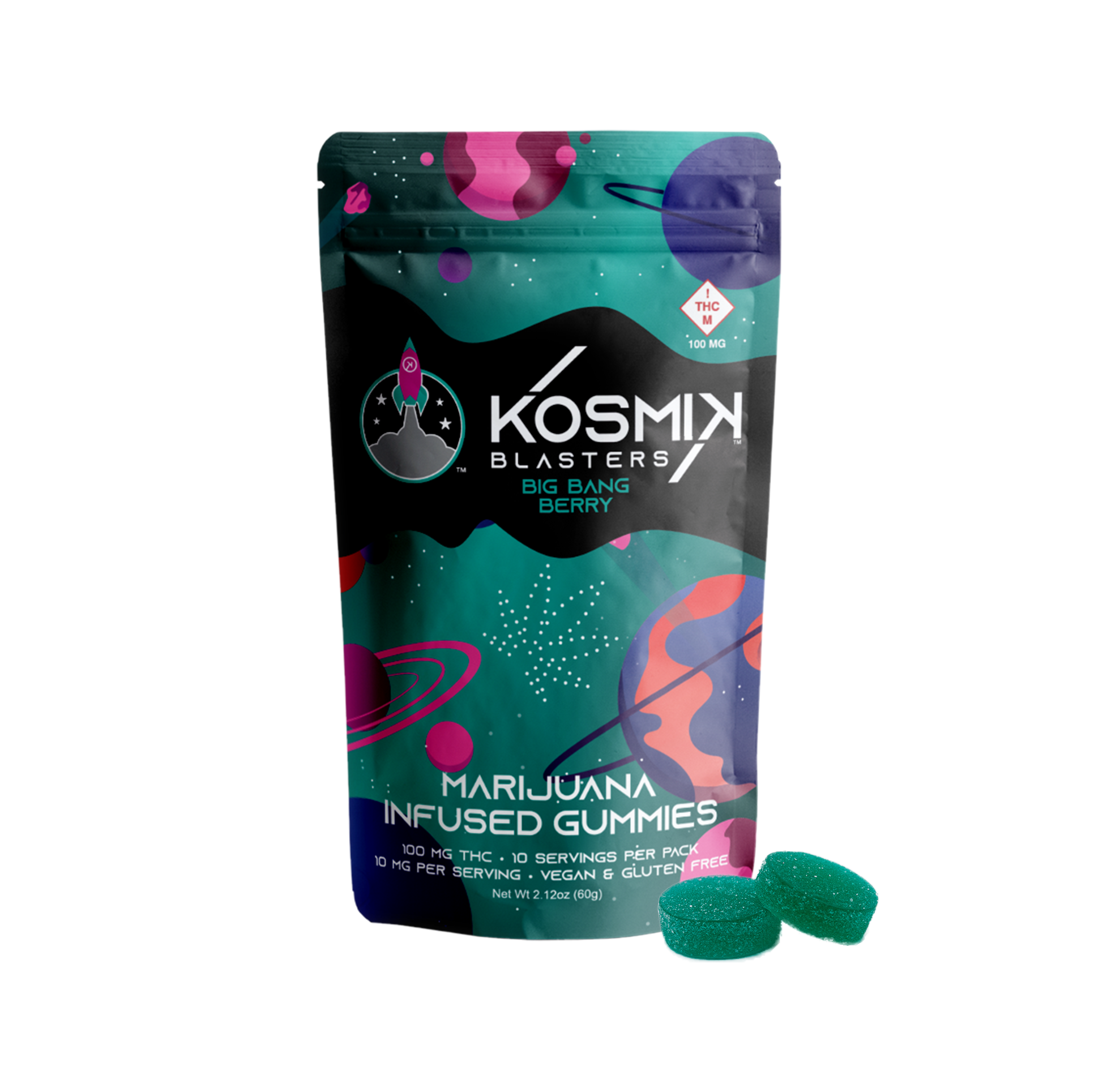 Photograph of product: Blasters Big Bang Berry Gummies 100mg