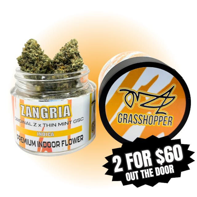 Photograph of product: Grasshopper -  Premium Flower - Zangria - 3.5g - 